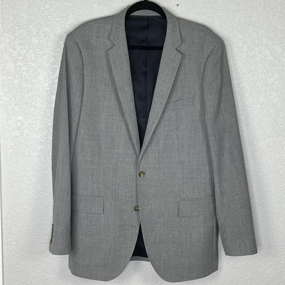 J Crew Ludlow Mens 42L Gray Cross Weave Sport Coat Italian Wool Tollegno